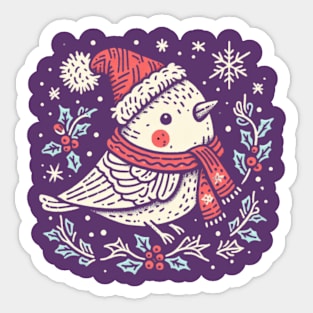 Christmas Bird embroidery style 13 Sticker